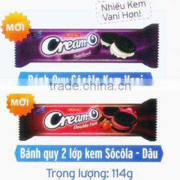 CreamO Chocolate Strawberry Biscuits 114g