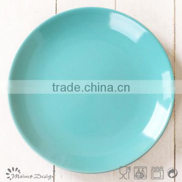 cheap blue round ceramic plate