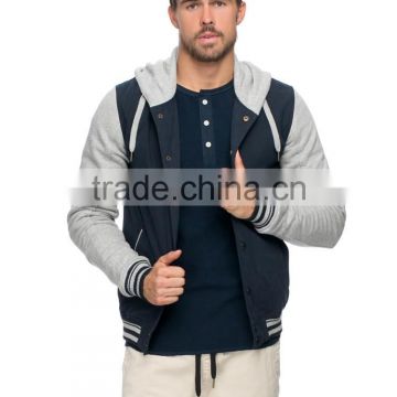 Mens ball park jacket hoodie button through hoodie 2015