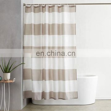 i@home Amazon hot sale simple striped polyester hotel shower curtain waterproof