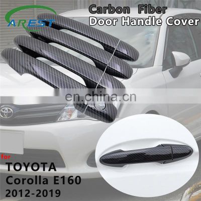 Gloss Black Carbon Fiber Door Handle Cover Trim Car Accessories for Toyota Corolla E160 2012 2013 2014 2015 2016 2017 2018 2019