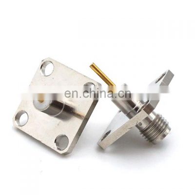 RF Coaxial jack female 4 holes flange RF connector