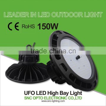 Hot popular toughed glass SNC UFO CE/RoHS listed 150w high bay light 130lm/w