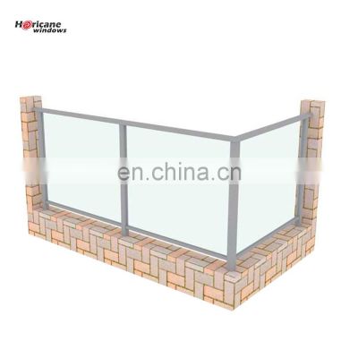 Custom cheap black glass aluminium balustrade