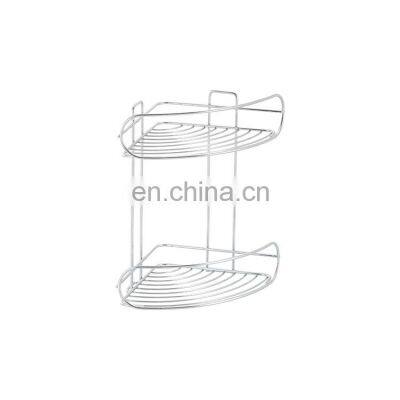 Corner Shower Caddy Wall Mounted bathroom Basket Shelf double layers Adhesive No Drilling Corner Shelf Rack