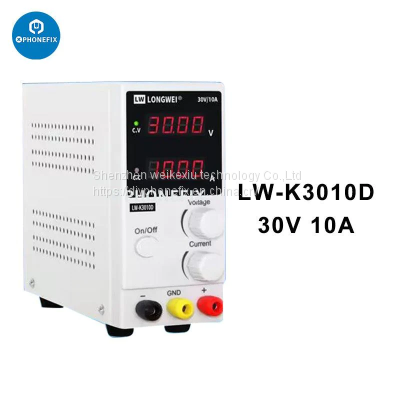 LW-K3010D DC power supply 30V 10A 4-digit LED display adjustable regulated switching power supply digital with leaded power cord.