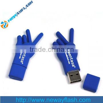 Blue hand shape 8gb usb flash drive