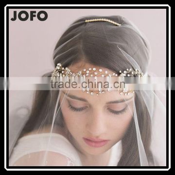 New Best Deal Han Edition Hair White Pearl Crystal Bride Headdress By hand Wedding Dress Accessories Bridal Hair Jewelry