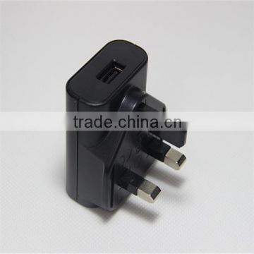 OEM BS 3 pin universal uk plug 5v 500ma wall charger for s4