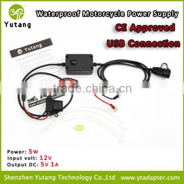 Input DC 12v to 24v waterproof usb outlet output 5v 2A for mototcycle