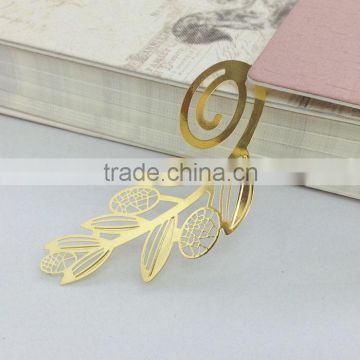 Custom metal book hook bookmarks with gold plating
