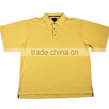 100% Polyeser Micro Custom Men Half Sleeves Plain Yellow Polo Shirt with open sides hem