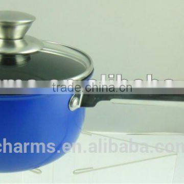 Charms induction cooking pot fabrication&stainless steel durm shape milk pot with glass lid&Stainless steel cookware                        
                                                Quality Choice