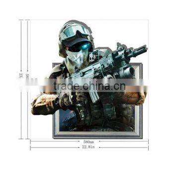 Creative 3D Soldier Wall Painting