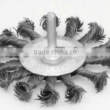 knotted wheel brush with shank