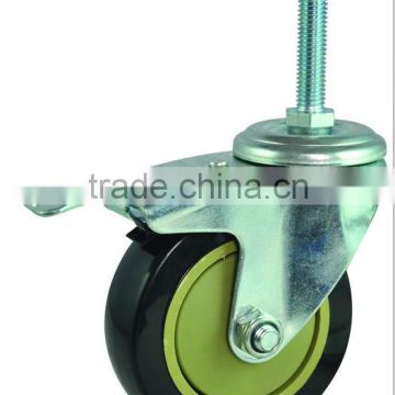 Medium duty adjustable PVC screw in caster wheel