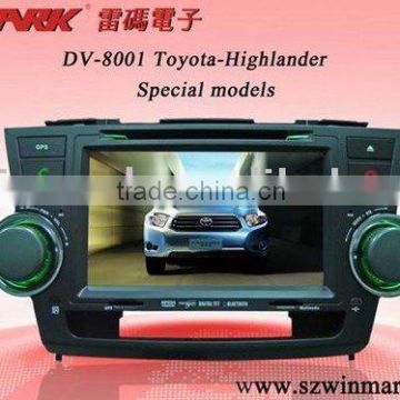 8"in-dash car TV monitor/Car DVD DV-8001 Toyota-Highlander special model,bluetooth car MP3 player/car audio device