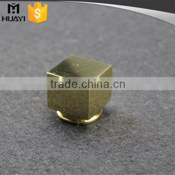 Metal material glass perfume bottle metal cap with square shape
