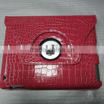 Rose Crocodile Embossed Leather Case For ipad2/4