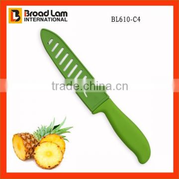 Green Color Blade Cover White Blade 6" Chef Knife with Green handle of ABS+TPR coating