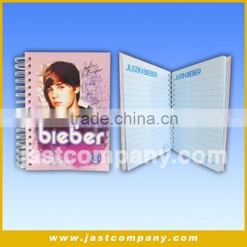 Justin Bieber Gift Diary, Customized Music and Light Notebooks, A5 Size Notebooks