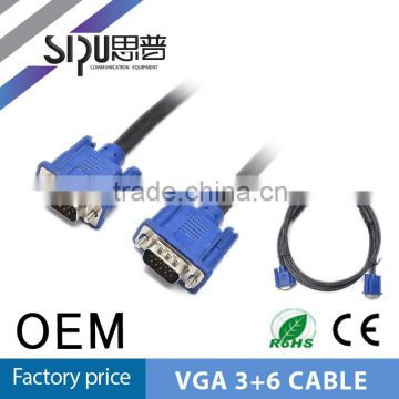 SIPU high quality hdb 15p male to male with ferrite standard vga cable