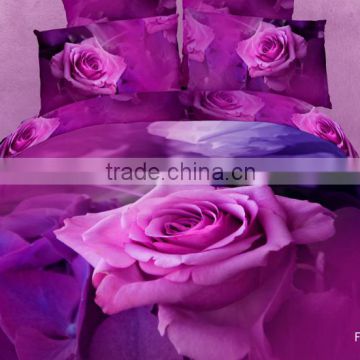 2014 hot selling 3D new flower style 4pcs bedding set, 100%cotton reactive twill wholesale