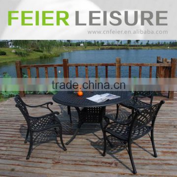 A6002CH Metal furniture outdoor dining set Cast Aluminum table and chair
