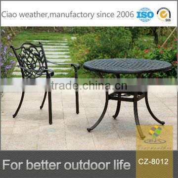 Classical design cast alum dining table set outdoor coffee table set
