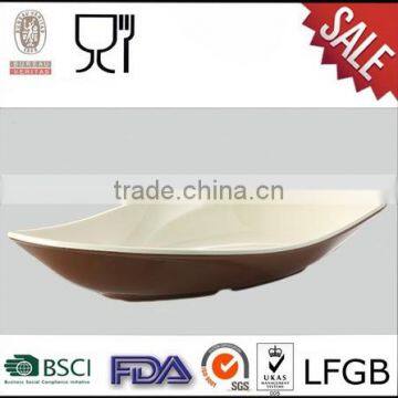 Two Tone Factory Wholesale Melamine Ship-Shaped Bowl,Melamine Salad Bowl