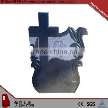 Alibaba hot selling polished black granite romanian style cross headstones