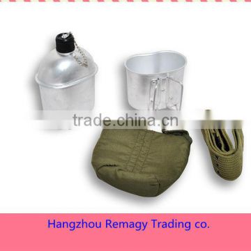 1L Aluminum army/military canteen with Cup ad cover/water bottle