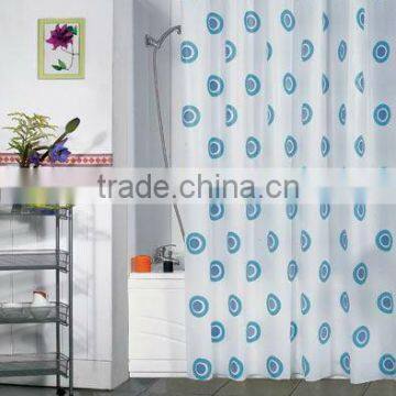 Print PEVA shower curtain and bath accessory