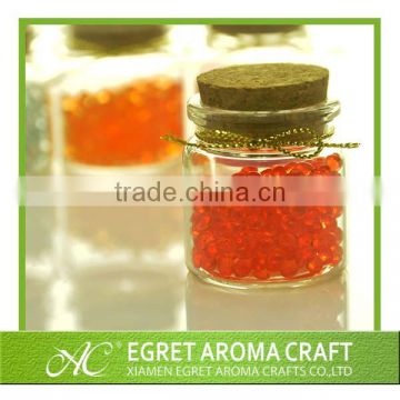 Factory price wishing glass bottle with wooden cap air freshener aromatic beads