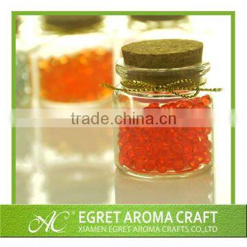 Factory price wishing glass bottle with wooden cap air freshener aromatic beads