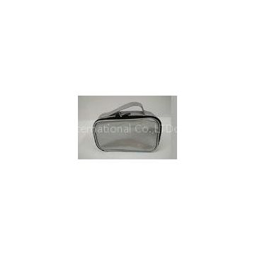 Beautiful Black and off - white ladies cosmetic bags with Metal nameplate