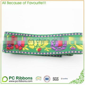 Stock Cotton embroidered woven jacquard ribbon