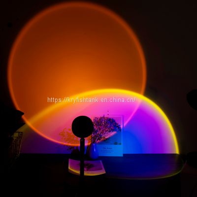 2021 New Arrivals RK-64 Rainbow Sunset Atmosphere Mini Floor Lamp, RGB Ambient Usb Sunset Projector Lamp