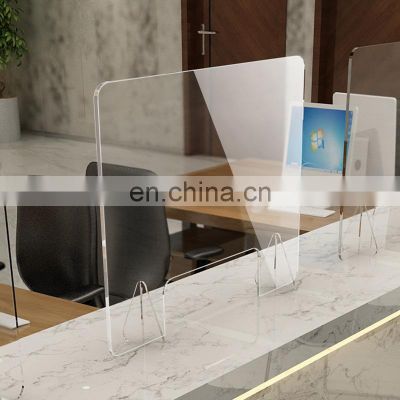 Fast Delivery  Customized Size Acrylic Counter Spray Spit Shield Plate Protective Baffled Screen Sneeze Guard With Factory Price