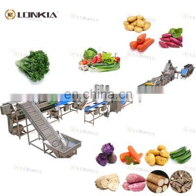 Vegetable Salad Production Line LONKIA Vegetable Cutting Washing Dewatering Processing Line