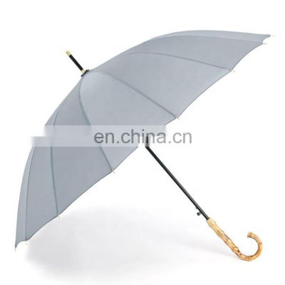 Custom Logo Windproof Wooden Handle Umbrella for Sale