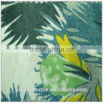 Hot sale flower print linen cotton fabric
