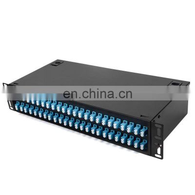 Core Load Fiber Optical Patch Panel Fiber Optical Terminal Box LC 48 Port 2U Distribution Frame 19inch Black Racks & Enclosure