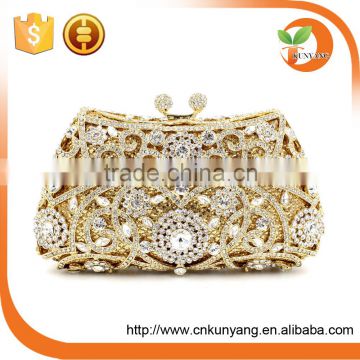 2016 Small clutch bag evening bag fashion Beaded Clip Top Clutch In White Pearlescent