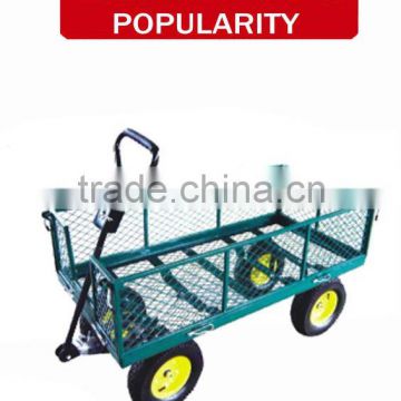 Steel grid garden tool cart