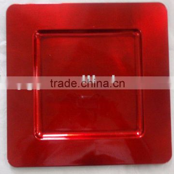 Square charger plastic plate