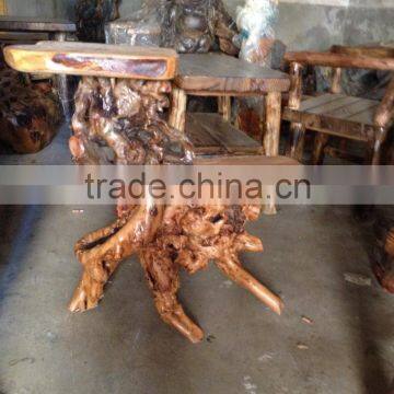 Outdoor Flower Stand Handly Carved Wooden Root Flower Stand