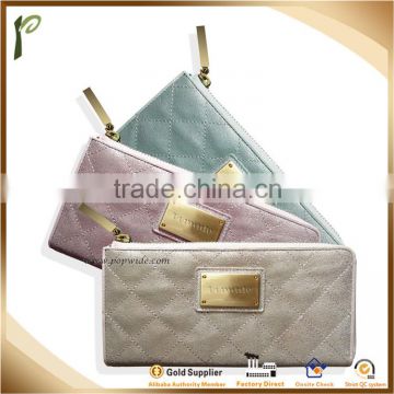 Popwide newest 2014 Plaid pattern PU Leather lady wallet
