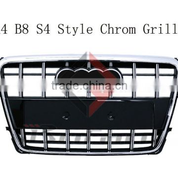 S4 Design Front Bumper Mesh Grill,A4 B8 Car Grill for Audi