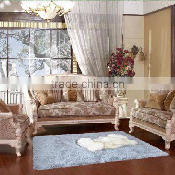 Hand carved wooden living room sofa set